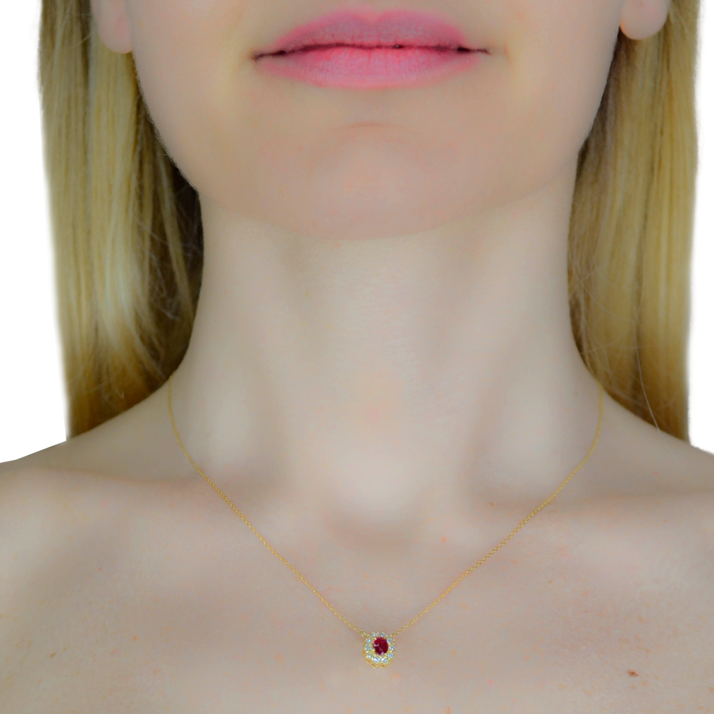 18K Yellow Gold Princess Ruby Choker