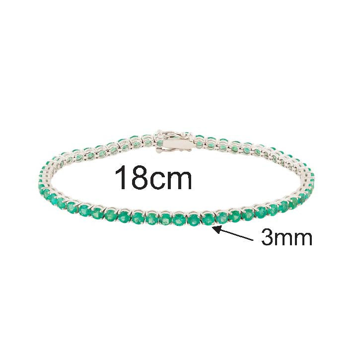 18K White Gold GIA Certified Emerald Riviera Bracelet